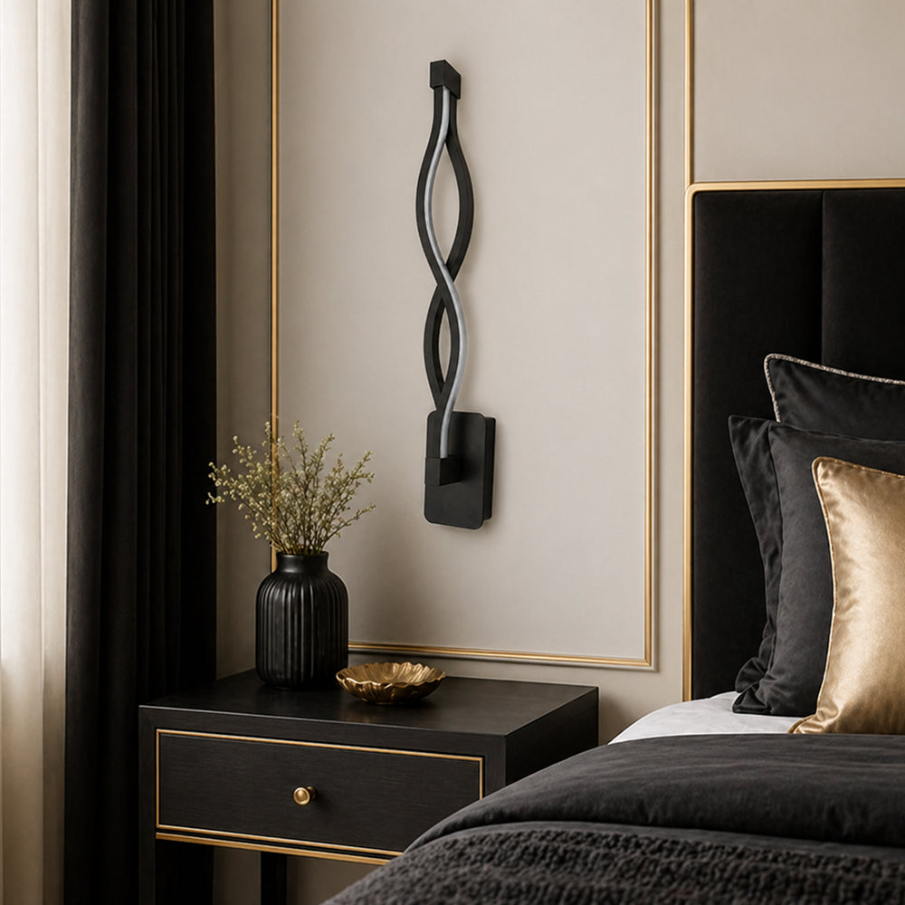 Wavy Minimalist LED Wall Sconce Bedside Lamp