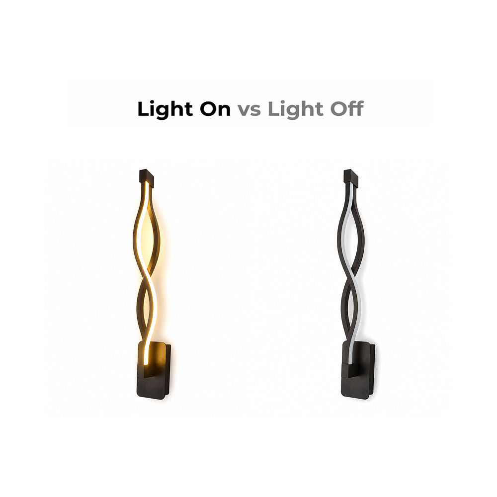 Wavy Minimalist LED Wall Sconce Bedside Lamp