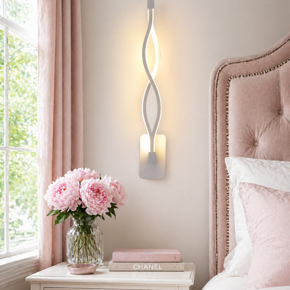 Wavy Minimalist LED Wall Sconce Bedside Lamp