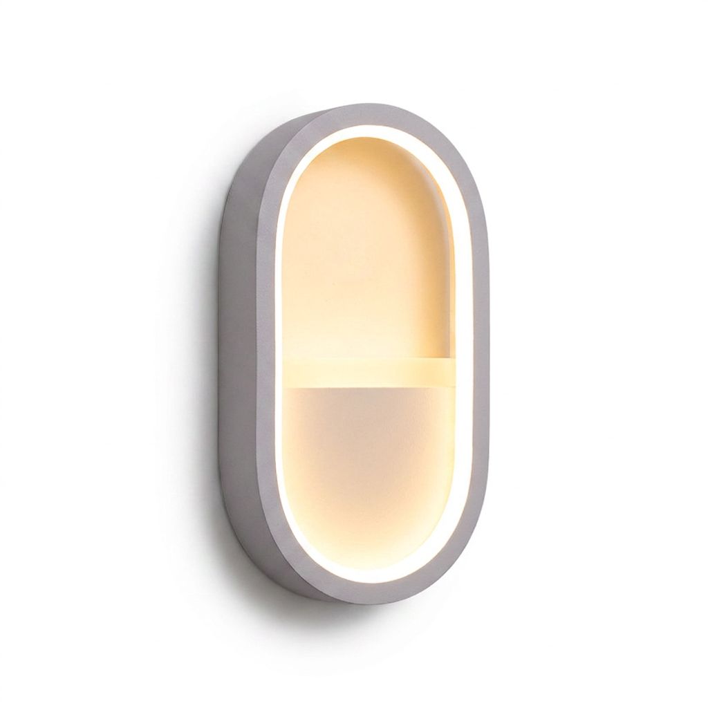Oval Minimalist LED Wall Sconce Acrylic Diffuser
