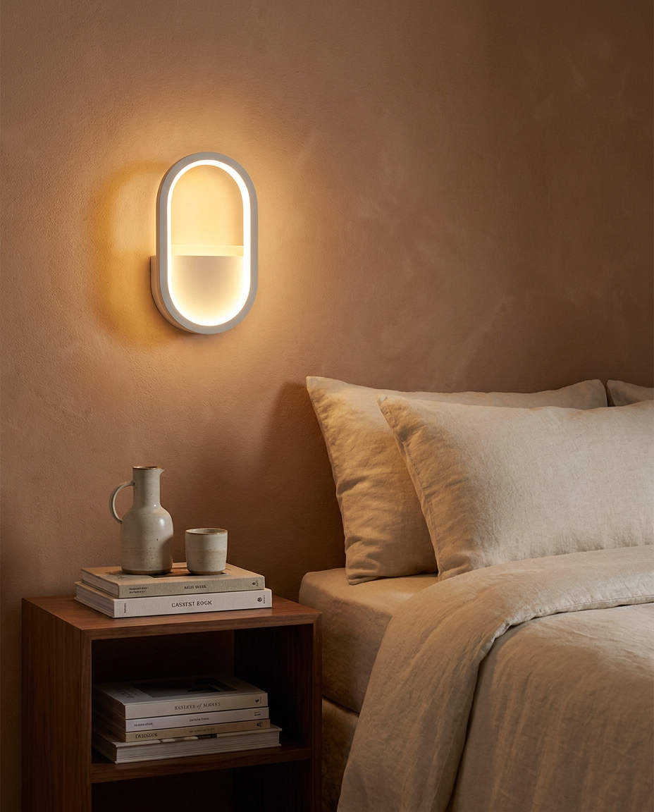 Oval Minimalist LED Wall Sconce Acrylic Diffuser
