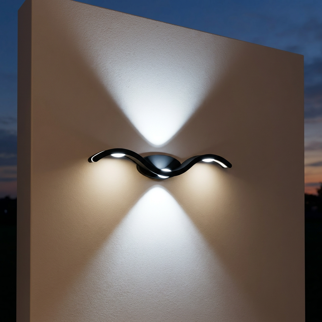 Wave Outdoor LED Wall Sconce IP65 Up Down Light