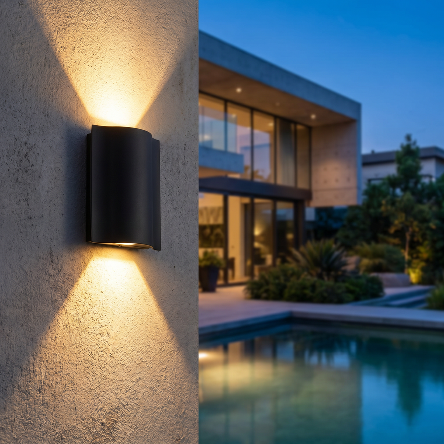 Coastal Wave Outdoor LED Wall Light IP65 Aluminum