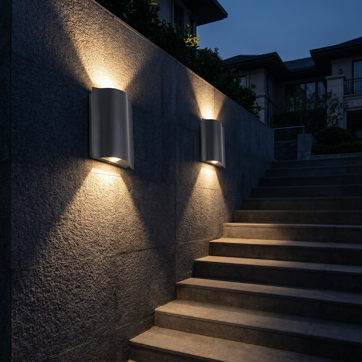 Coastal Wave Outdoor LED Wall Light IP65 Aluminum